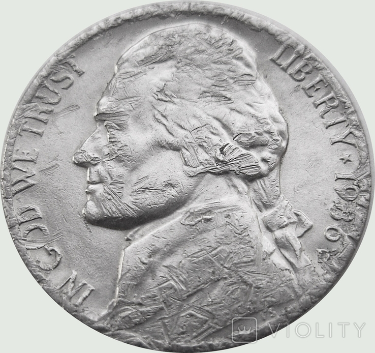 169.U.S. 5 cents, 1986. Jefferson Nickel Mondvor Mark: "D" - Denver, photo number 2