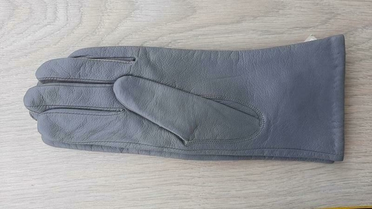 Женские демисезонные кожаные перчатки paizong (светло-серые), photo number 3