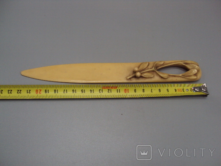 Knife for letters and paper, pattern, berries and leaves, plastic, length 21.8 cm, photo number 4