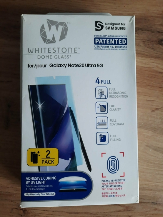 Защитное стекло Whitestone Dome Glass для Samsung Galaxy S20 Ultra с лампой, фото №2