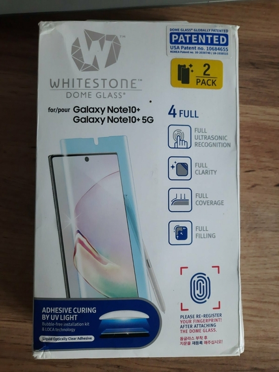 Защитное стекло Whitestone Dome Glass для Samsung Galaxy Note 10 Plus с лампой, фото №2