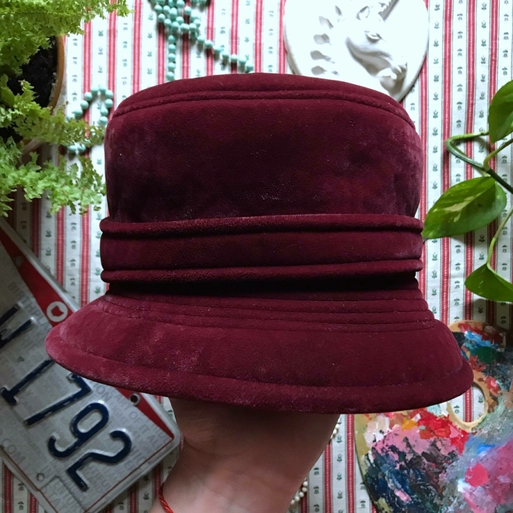 Шляпа бархат велюр ретро винтаж размер 57, фото №4