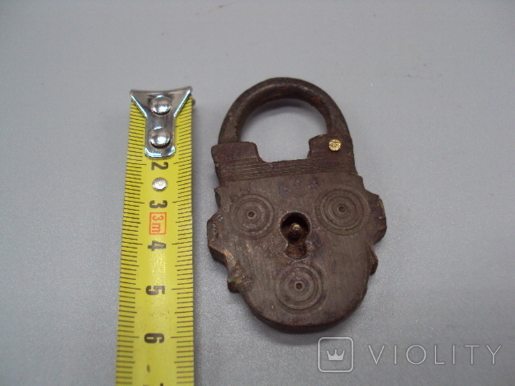 Padlock bronze lock height 6 cm, no key, photo number 4