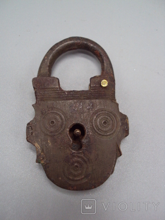 Padlock bronze lock height 6 cm, no key, photo number 2