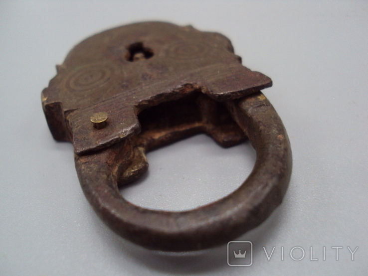 Padlock bronze lock height 6 cm, no key, photo number 7