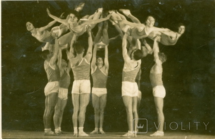 Фото СССР Гимнастическая Пирамида 1930-е Спорт Агитация Пропаганда Сталин