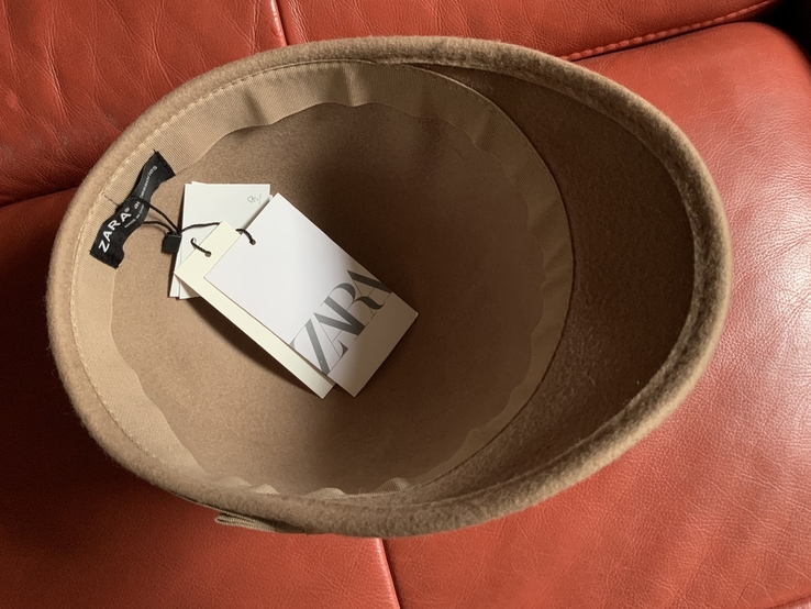 Шляпа тёплая бежевая Zara, новая, фото №5