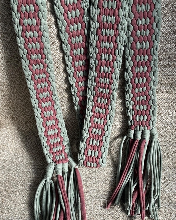 Elastic belt of sage color. Edge, knitted green belt, photo number 5