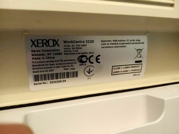 МФУ лазерный Xerox WorkCentre 3220 Duplex Lan Принтер копир сканер автоподатчик факс, numer zdjęcia 5