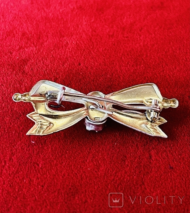 Brooch Bow Silver 875 pr Gilding, photo number 3