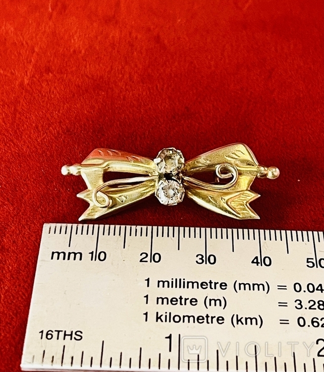 Brooch Bow Silver 875 pr Gilding, photo number 5