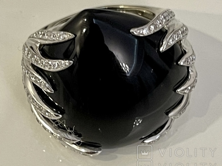 LUCA CARATI кольцо с бриллиантами и ониксом, фото №2
