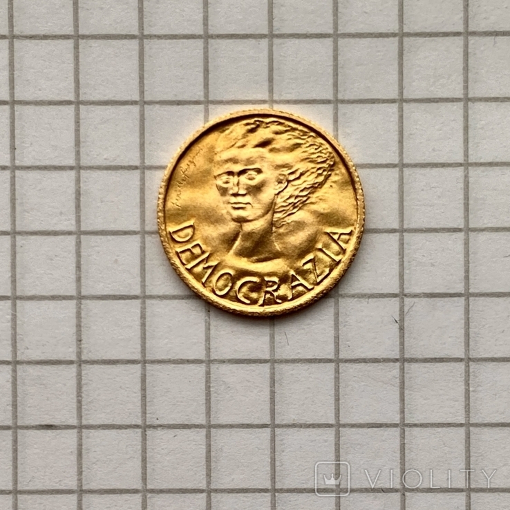 1 скудо (scudо).1977. Демократия. Республика Сан-Марино (золото 917, вес 3,0 г), фото №10