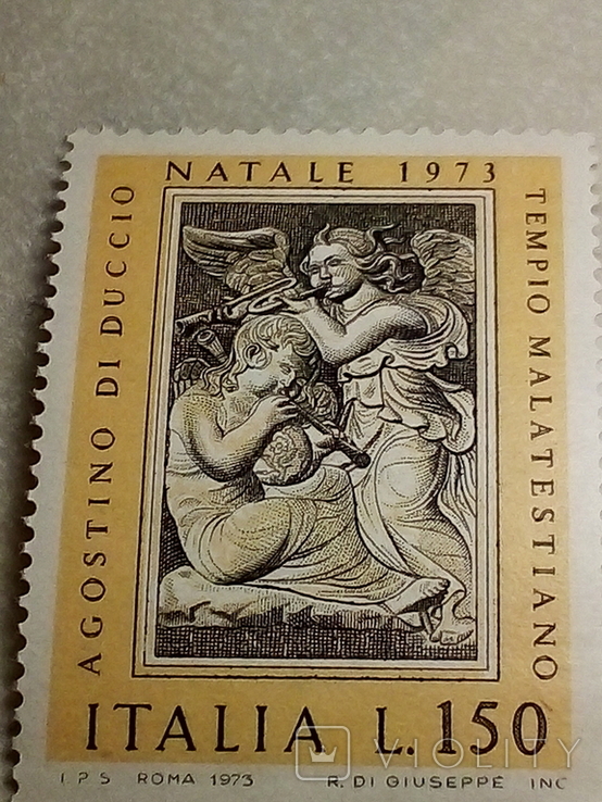 1973 y la zecca italiana francobollo emesso per celebrare il natale. lire, фото №8