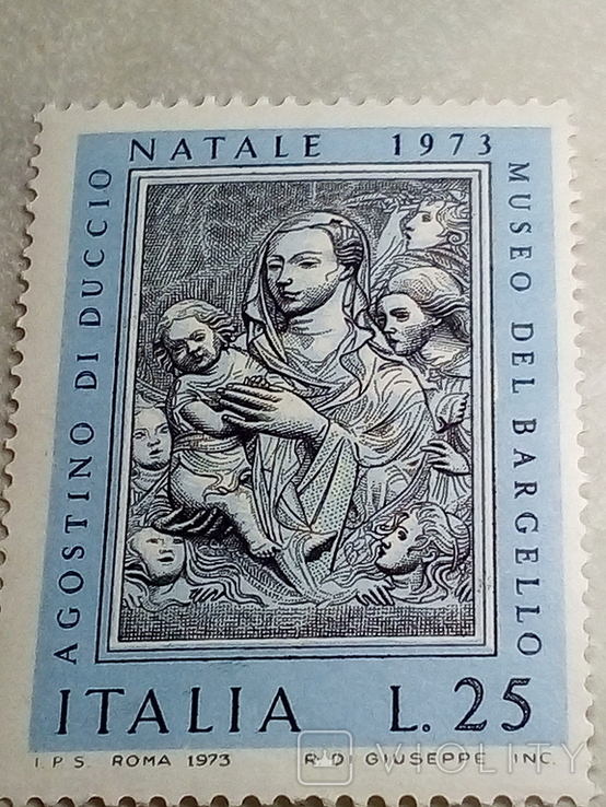 1973 y la zecca italiana francobollo emesso per celebrare il natale. lire, фото №9