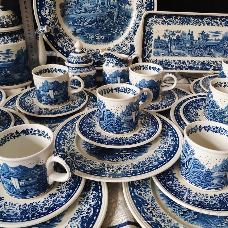Coffee set for 12 persons, Villeroy and Boch, Blue Castle, Germany, 43 pieces, photo number 3