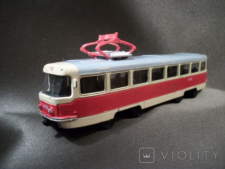 7F56 Трамвай, модель 1/87, городской электротранспорт. Металл, пластмасс, фото №3