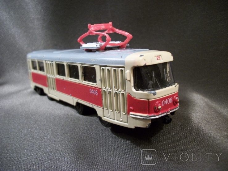 7F56 Трамвай, модель 1/87, городской электротранспорт. Металл, пластмасс, фото №9