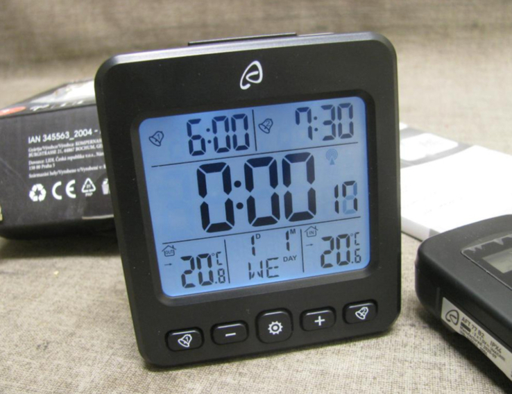 Годинник-термометр AURIOL з вуличним датчиком. Німеччина, фото №7