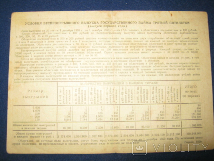 Облигация на 10 рублей 1938 года., фото №4