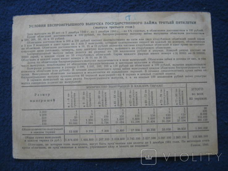 Облигация на 25 рублей (1940 года)., фото №4