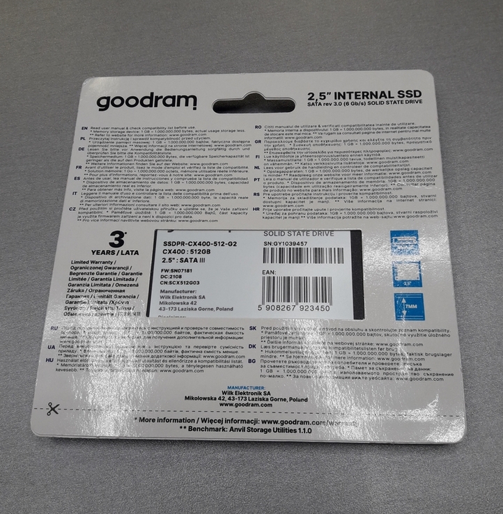 SSD накопитель GOODRAM CX400 512Gb (SSDPR-CX400-512), photo number 3