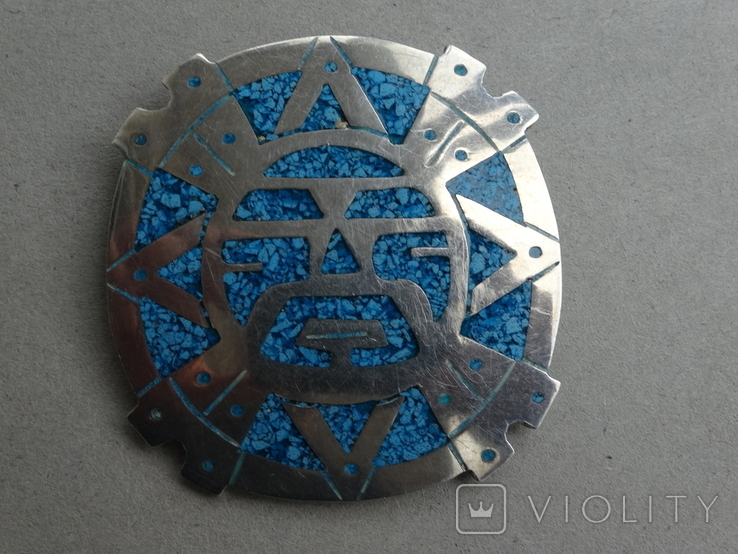 Срібний медальйон Мексики (цивілізація Майя)., фото №4