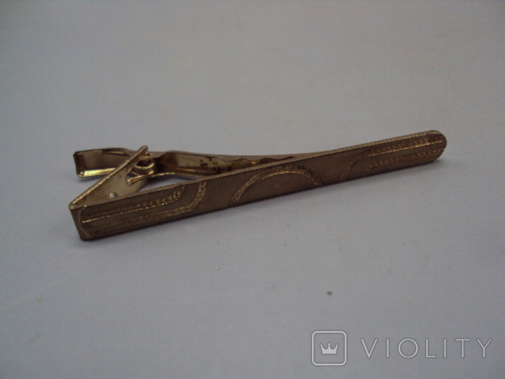 Бижутерия зажим для галстука металл длина 5,9 см, фото №4