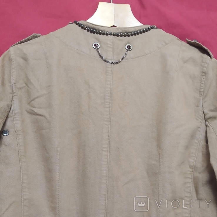 Пиджак импортный женский с фурнитурой, светло бежевый, размер 42, фото №3