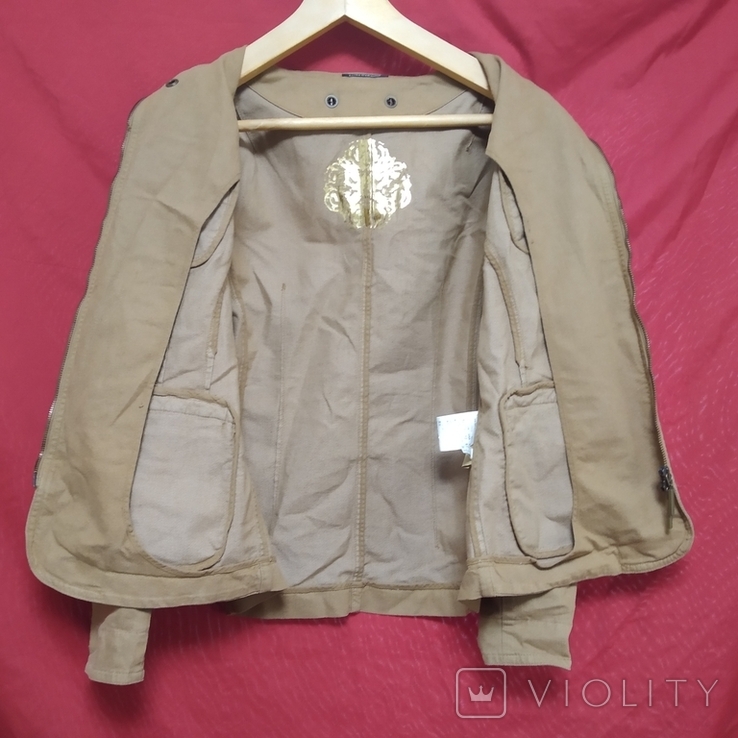 Пиджак импортный женский с фурнитурой, светло бежевый, размер 42, фото №5