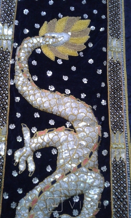 Dragon Burma Kalaga Kalaga Burma Vintage Handmade Panel, photo number 4