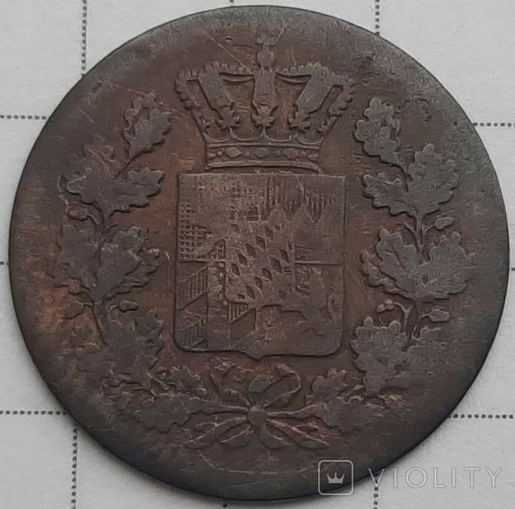 Бавария 1 пфенниг, 1862, фото №3