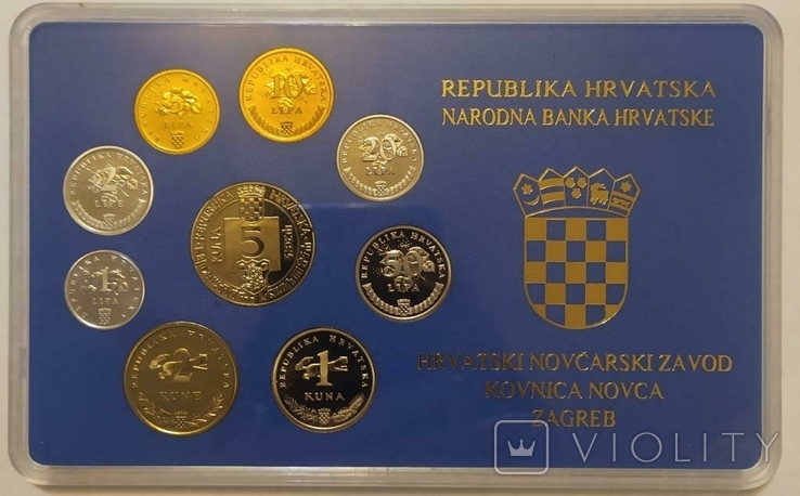 Croatia Хорватия - Mint набор 9 монет 1 2 5 10 20 50 Lipa 1 2 5 Kuna 1994 - 1996 comm, фото №3