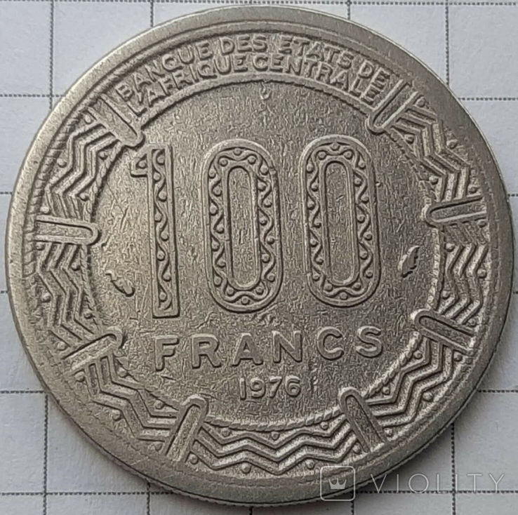 ЦАР 100 франков, 1976, фото №3