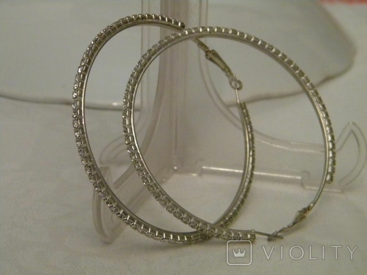 Великі Сережки - Кільця - діаметр 7,5 см Біжутерія No545, фото №7
