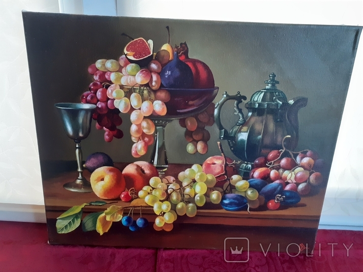 Живопись. Натюрморт с виноградом., фото №2