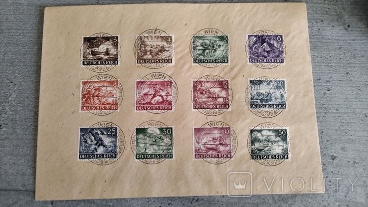 1943 г Третий Рейх Вермахт День памяти героев полная серия гашения на конверте Вена, фото №3