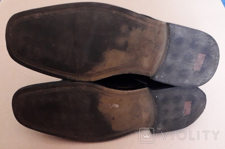 Винтажные туфли, лаковая кожа/пряжки с кинжалом - 45 р.,б/у, фото №5