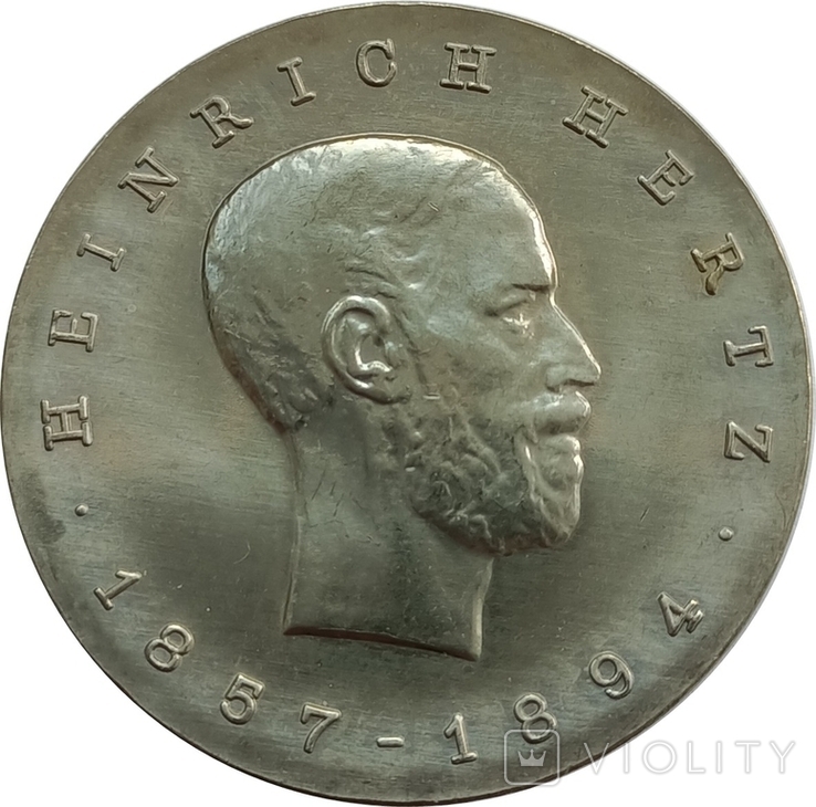 НДР 5 марок 1969, Генріх Рудольф Герц, numer zdjęcia 2