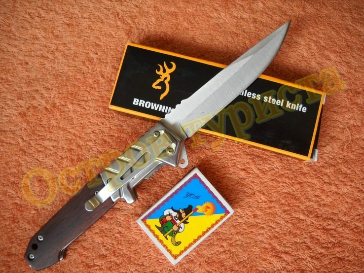 Нож складной полуавтоматический Browning FA58 бита клипса 22.5см, numer zdjęcia 3