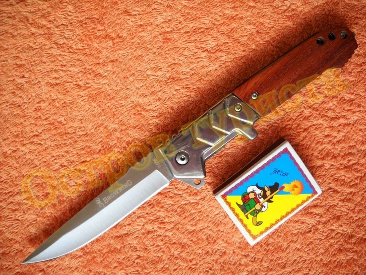Нож складной полуавтоматический Browning FA58 бита клипса 22.5см, numer zdjęcia 4