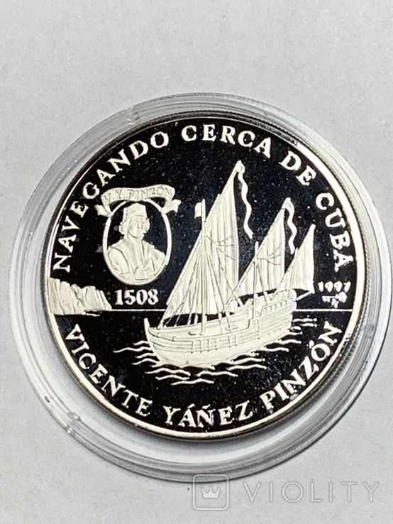 10 песо 1997 Куба срібло , 20 гр. 0.999, KM#590, фото №2