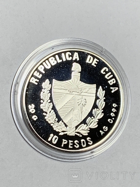 10 песо 1997 Куба срібло , 20 гр. 0.999, KM#590, фото №5