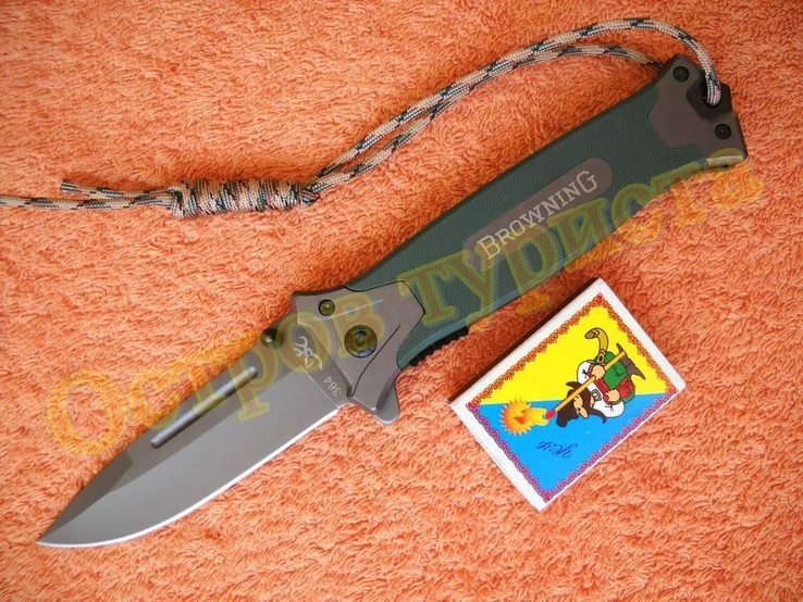 Тактический складной нож Browning 364g с клипсой и темляком стелобоем, фото №4