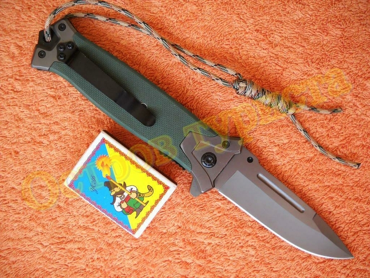 Тактический складной нож Browning 364g с клипсой и темляком стелобоем, фото №5