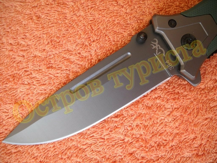 Тактический складной нож Browning 364g с клипсой и темляком стелобоем, фото №8