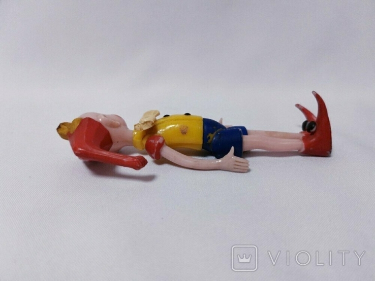Іграшка СРСР Піноккіо колючий пластик 15 см на гумках, фото №5