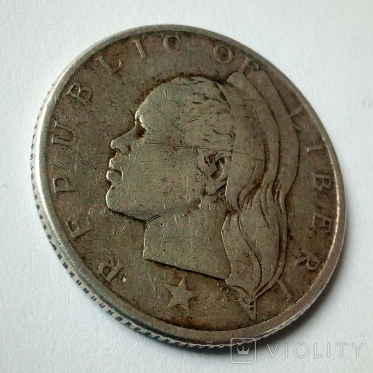 Либерия 25 центов 1960 г., фото №4