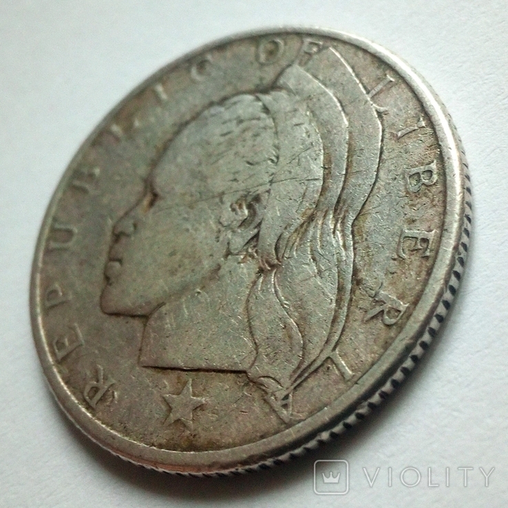 Либерия 25 центов 1960 г., фото №5