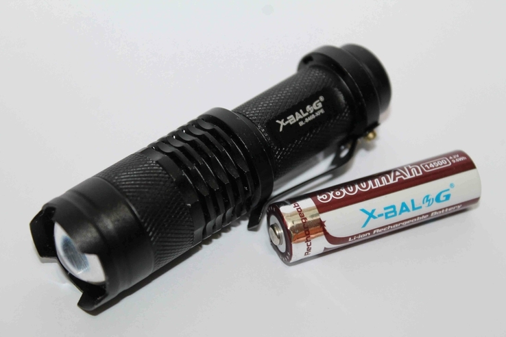 Тактический фонарь x-balog bl-8468 + аккумулятор 14500 (1171), фото №3
